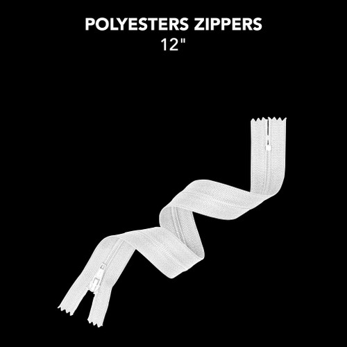 6 Pack - Avanti Nylon Zipper 12"-White - 5A003SCX-1HPYP - 700332163823