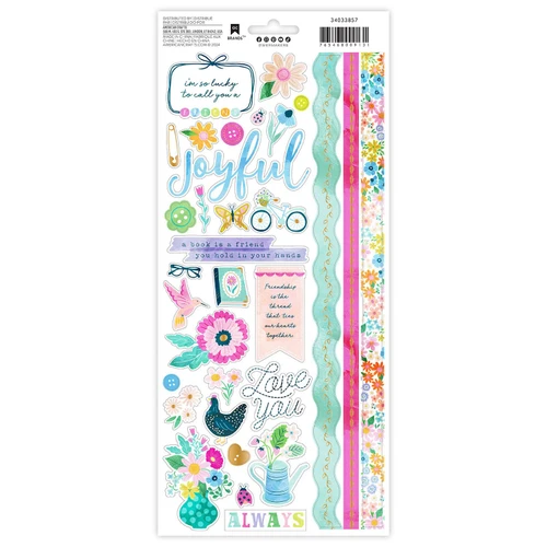 3 Pack - Paige Evans Happy Haven Cardstock Stickers-6"X12" - A5002J4R-G1KR4