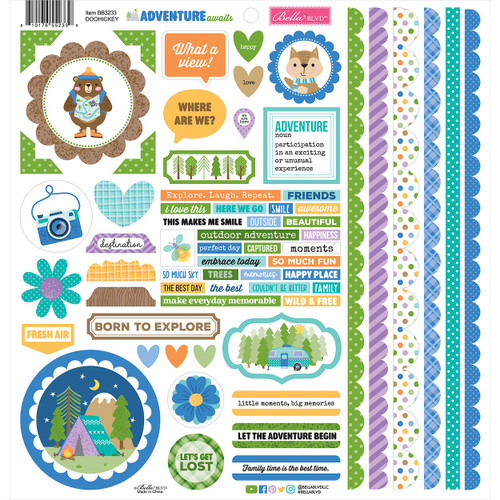 3 Pack - Bella Blvd Doohickey Cardstock Stickers-Adventure Awaits - 5A003RJ8-1HN7G - 810176552339