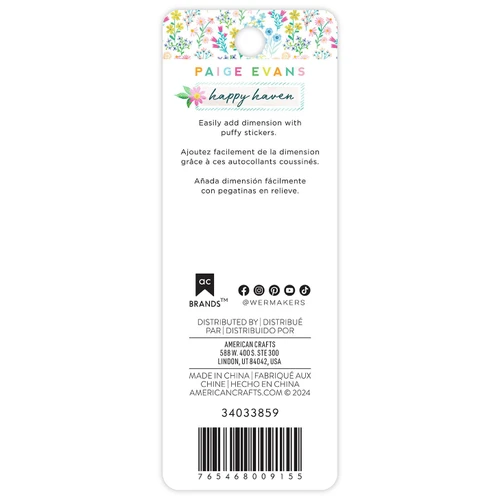 3 Pack - Paige Evans Happy Haven Puffy Stickers-Icons - A5002J7H-G1KS4