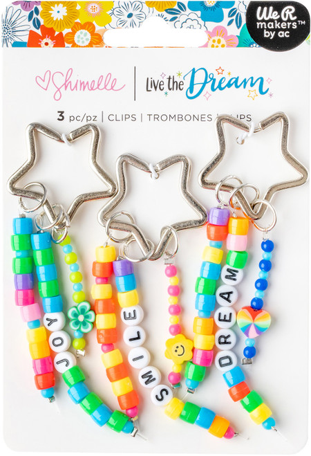 3 Pack - Shimelle Live The Dream Embellishments-Beaded Clips - A5002J5Q-G1KSB - 765468008905
