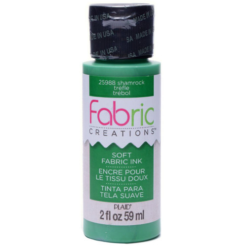 3 Pack - Plaid Fabric Creations Soft Fabric Ink 2oz.-Shamrock - FCINK2OZ-25988 - 028995259883