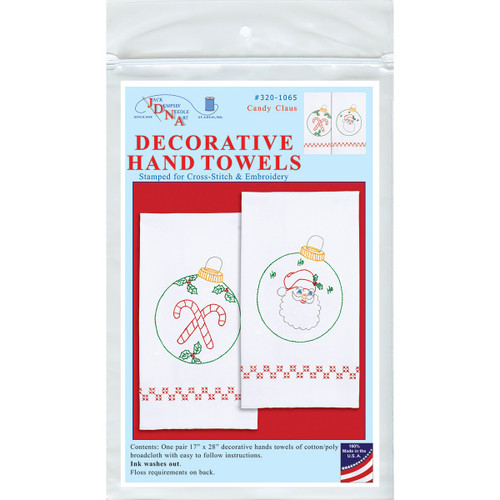 Jack Dempsey Stamped Decorative Hand Towels-Candy Claus - 5A003T8W-1HQ49 - 013155120653