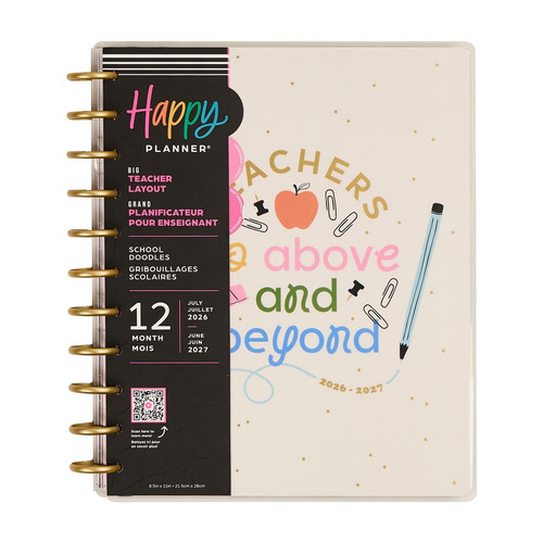 Happy Planner Big 12 Month Disc Bound Dated Planner-School Doodles Ivory - 5A003LRX-1HH1J - 673807824454