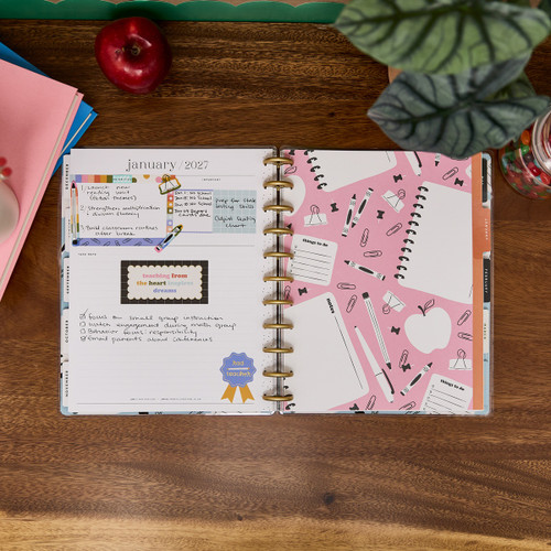 Happy Planner Big 12 Month Disc Bound Dated Planner-School Doodles Ivory - 5A003LRX-1HH1J Happy Planner Big 12 Month Disc Bound Dated Planner-School Doodles Ivory - 5A003LRX-1HH1J