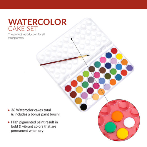 Royal & Langnickel Essentials Watercolor Cakes 37/pkg-Watercolor Artist Cakes - 5A003T2S-1HPH7 Royal & Langnickel Essentials Watercolor Cakes 37/pkg-Watercolor Artist Cakes - 5A003T2S-1HPH7