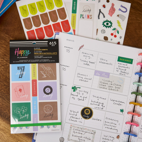 Happy Planner 30 Sheet Sticker Value Pack-Lucky Day - 5A003LSM-1HH1N Happy Planner 30 Sheet Sticker Value Pack-Lucky Day - 5A003LSM-1HH1N