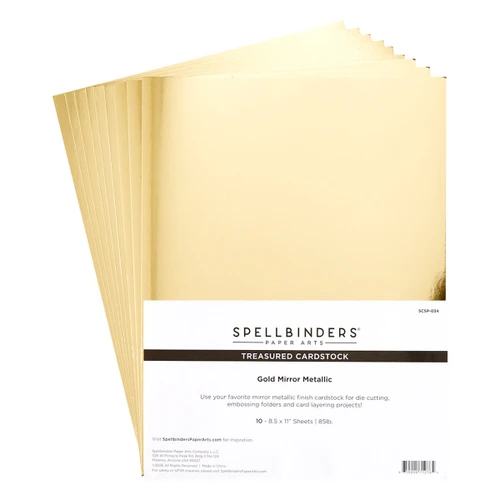 Spellbinders Treasured Cardstock 8.5"X11" 10/Pkg-Gold Mirror - 5A003SZ9-1HPBY - 810205712765