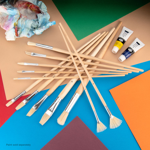 Royal & Langnickel White Bristle Long Handle Set-12pc- Variety Brush Set - 5A003T2V-1HPHG