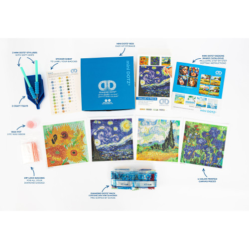Diamond Dotz Diamond Facet Art Kit 8"X10" 4/Pkg-Van Gogh Quartet - 5A003T3M-1HPJ7