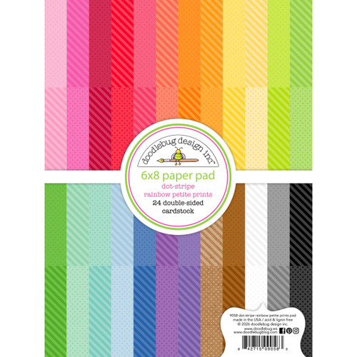 Doodlebug Double-Sided Paper Pad 6"X8"-Dot-Stripe - 5A003T7W-1HQ2L - 842715090583