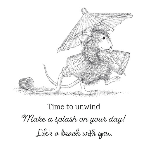 House Mouse Cling Rubber Stamp-Fun in the Sun - 5A003SZL-1HPC1
