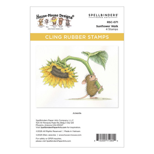 House Mouse Cling Rubber Stamp-Sunflower Walk - 5A003T03-1HPCZ - 810205710600