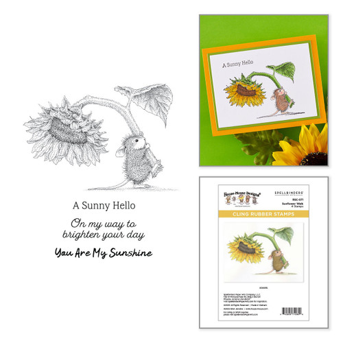 House Mouse Cling Rubber Stamp-Sunflower Walk - 5A003T03-1HPCZ