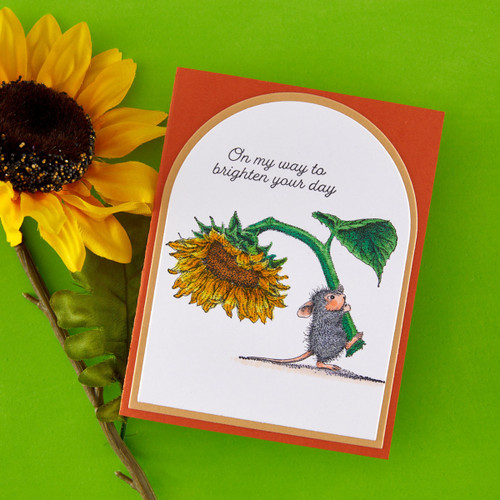 House Mouse Cling Rubber Stamp-Sunflower Walk - 5A003T03-1HPCZ
