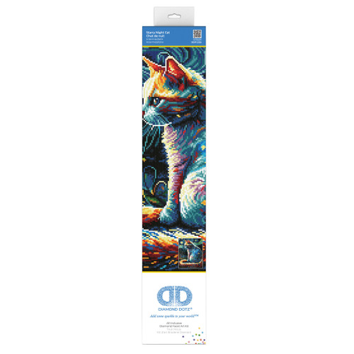 Diamond Dotz Diamond Facet Art Kit 15.9"X19.9"-Starry Night Cat - 5A003T11-1HPFV - 4895225938810