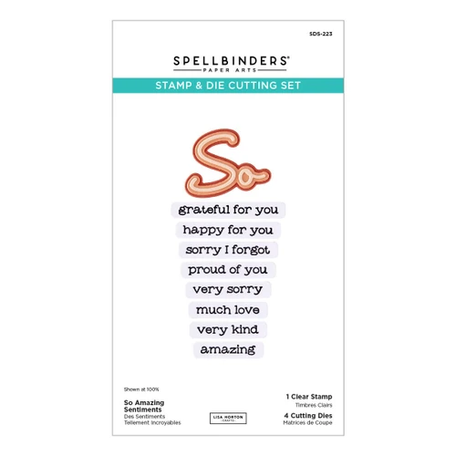 Spellbinders Clear Stamp & Die Set by Lisa Horton-So Amazing Sentiments - 5A003SZY-1HPD3 - 810205711225