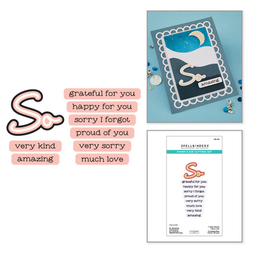 Spellbinders Clear Stamp & Die Set by Lisa Horton-So Amazing Sentiments - 5A003SZY-1HPD3