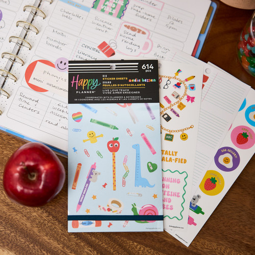 Happy Planner 30 Sheet Sticker Value Pack-Live Love Teach - 5A003LRT-1HH0Q