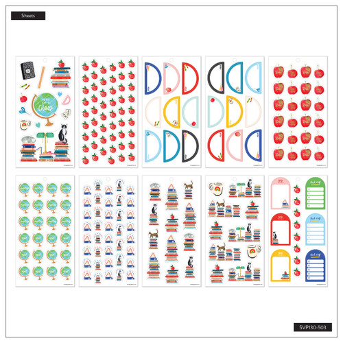 Happy Planner 30 Sheet Sticker Value Pack-Bright School Lessons - 5A003LS3-1HH0T