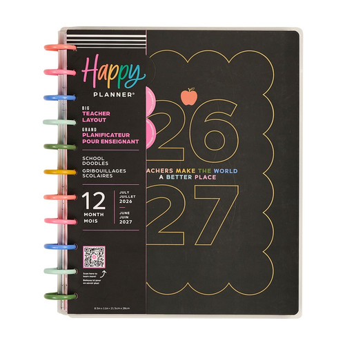 Happy Planner Big 12 Month Disc Bound Dated Planner-School Doodles - 5A003LRR-1HH13 - 673807824461