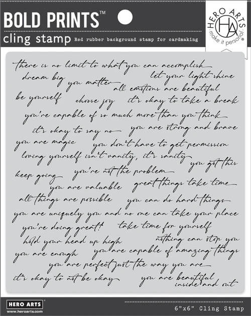 Hero Arts Cling Stamp 6"X6"-Positive Script Bold Prints - HA-CG911 - 085700941389