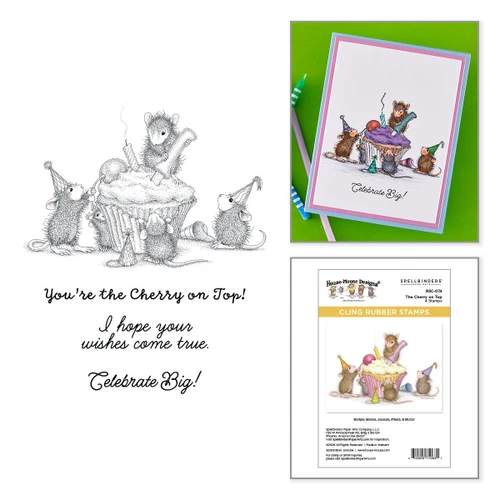 House Mouse Cling Rubber Stamp-The Cherry on Top - 5A003T02-1HPCC