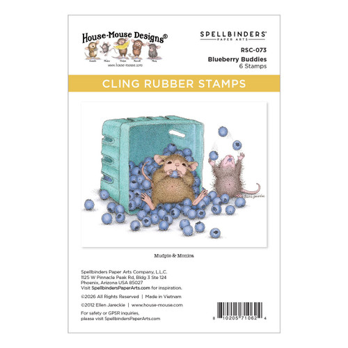 House Mouse Cling Rubber Stamp-Blueberry Buddies - 5A003SZT-1HPCK - 810205710624