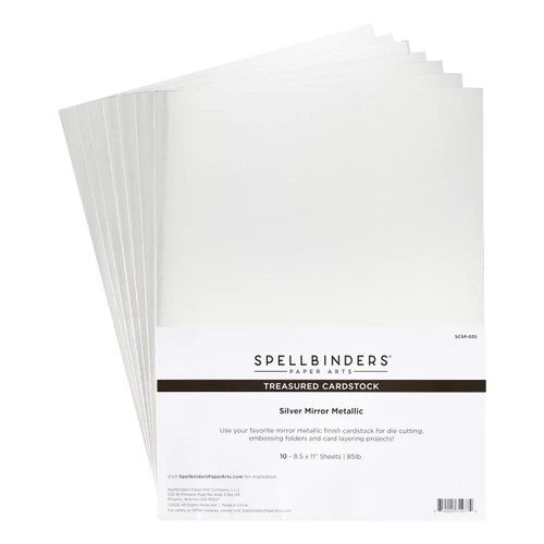 Spellbinders Treasured Cardstock 8.5"X11" 10/Pkg-Silver Mirror - 5A003SZ2-1HPCR - 810205712772