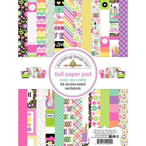 Doodlebug Double-Sided Paper Pad 6"X8"-Color Me Crafty - 5A003SMR-1HP67 - 842715090941