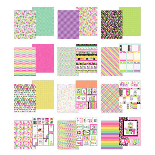 Doodlebug Double-Sided Paper Pad 6"X8"-Color Me Crafty - 5A003SMR-1HP67