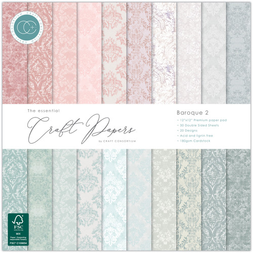 Craft Consortium Double-Sided Paper Pad 12"X12" 30/Pkg-Baroque 2 - 5A003S2W-1HNYX - 5060921933318
