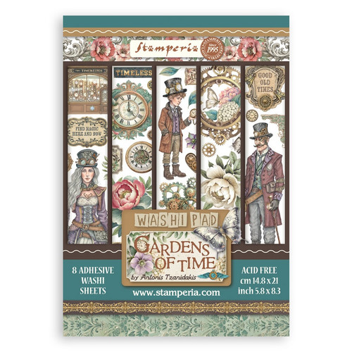 Stamperia Bunlde: Scrapbooking Pad, Ephemera and Washi Pad-Gardens of Time - 5A003N8W-1HJPT