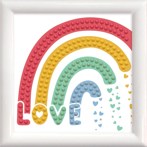 Diamond Dotz Diamond Facet Art Kit W/Frame 3"X3"3-Love Rainbow W/Frame - 5A003T12-1HPFT