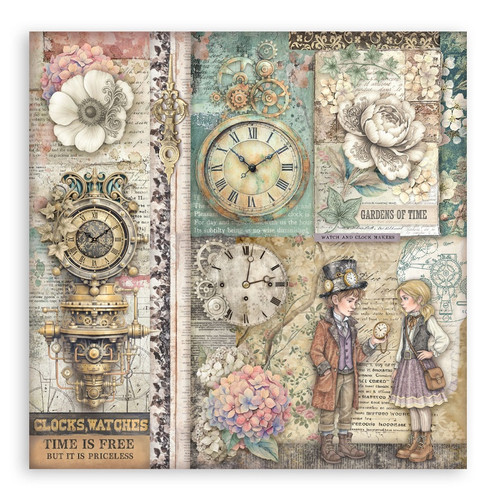 Stamperia Single-Sided Paper Pad 8"X8" 22/Pkg-Gardens of Time - 5A003N7V-1HJQ1 Stamperia Single-Sided Paper Pad 8"X8" 22/Pkg-Gardens of Time - 5A003N7V-1HJQ1