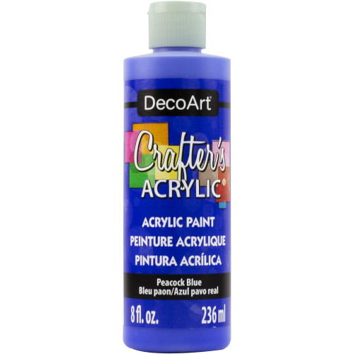DecoArt Crafter's Acrylic All-Purpose Paint 8oz-Peacock Blue - DCA9-80 - 766218043139