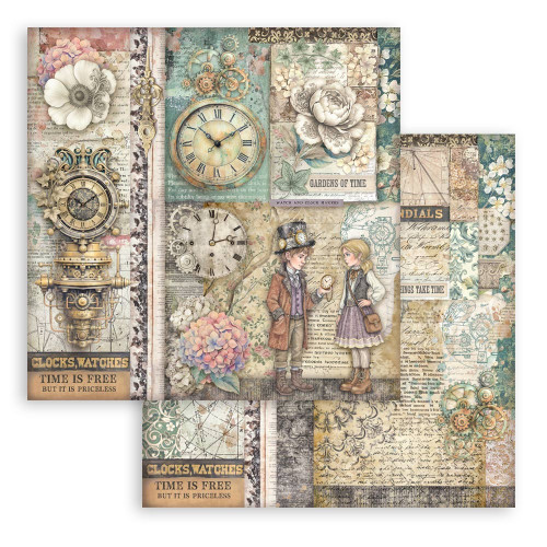 Stamperia Scrapbooking Double-Sided Paper Pad 12"x12" 10/Pkg-Gardens of Time - 5A003N8B-1HJQ4