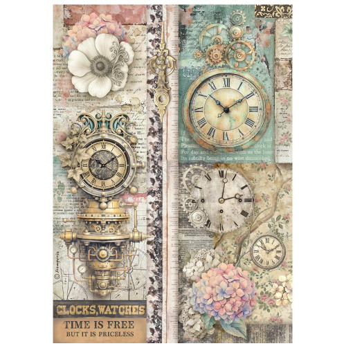 Stamperia Gardens of Time Rice Paper Sheet A4-Time is Free - 5A003N7D-1HJQ9 - 5993110051541