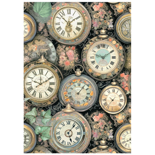 Stamperia Rice Paper Backgrounds A6 8/Pkg-Gardens of Time - 5A003N7P-1HJQB
