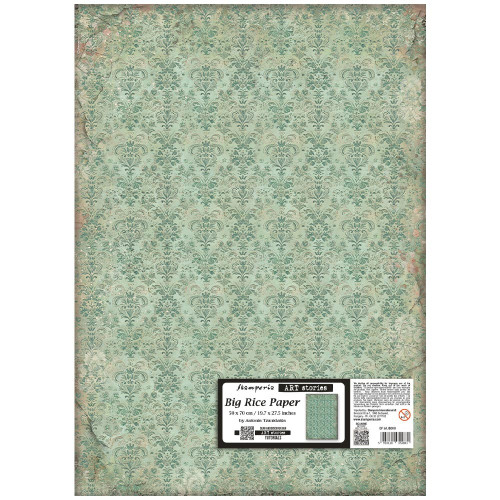Stamperia Rice Paper 19.69"X27.56-Green Tapestry - 5A003N80-1HJQG - 5993110051831