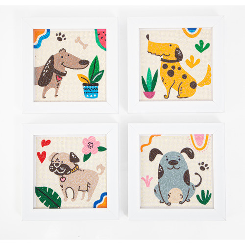 Diamond Dotz Mini Diamond Facet Art Kit 5"X5" 4/Pkg-Diggety Dogs - 5A003T18-1HPFW