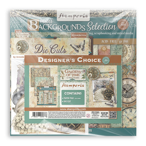 Stamperia Bundle Scrapbooking Pad and Die Cuts-Gardens of Time - 5A003N8T-1HJP0 - 5993110053767