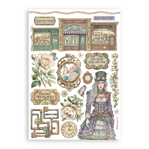 Stamperia A5 Washi Pad 8/Pkg-Gardens of Time - 5A003N7L-1HJNY