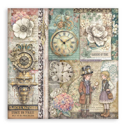 Stamperia Single-Sided Paper Pad 12"x12" 22/Pkg-Gardens of Time - 5A003N8K-1HJP2