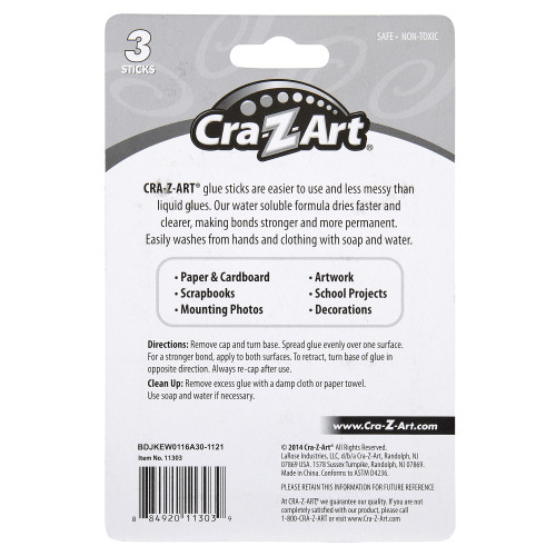 Cra-Z-Art Washable Glue Sticks-3/Pkg - 5A003MB7-1HHSZ