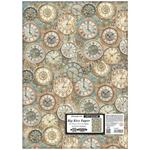 Stamperia Rice Paper 19.69"X27.56-Clocks Pattern - 5A003N7F-1HJPL - 5993110051800