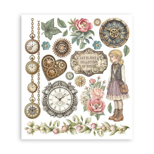 Stamperia Bundle: Scrapbooking Pad, Rub On Selection-Gardens of Time - 5A003N8V-1HJPB