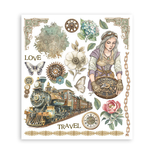 Stamperia Bundle: Scrapbooking Pad, Rub On Selection-Gardens of Time - 5A003N8V-1HJPB