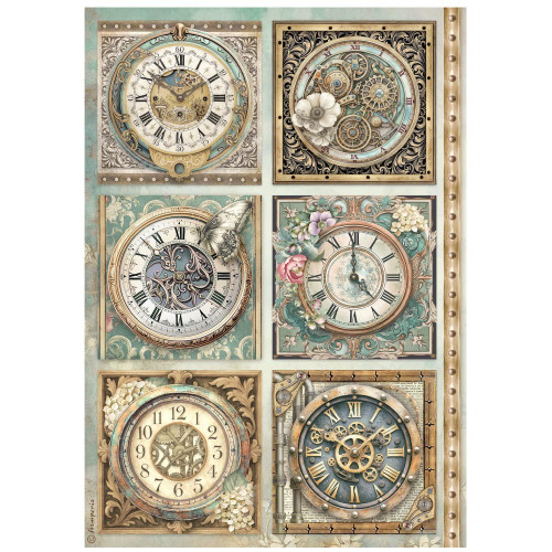 Stamperia Rice Paper A4 6/Pkg-Gardens of Time - 5A003N8P-1HJPC