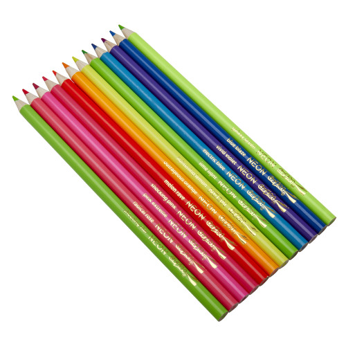 Cra-Z-Art Colored Pencils 12/Pkg-Assorted Neon Colors - 5A003MK9-1HJ1M